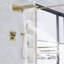 Système de douche thermostatique numérique brossé or avec pomme de douche à pluie murale, douchette à main et garniture de valve en laiton cUPC-132212802