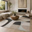 Edric Hand-Tufted Large Area Rug, Neutral Abstract Geometric Patterns 8x10