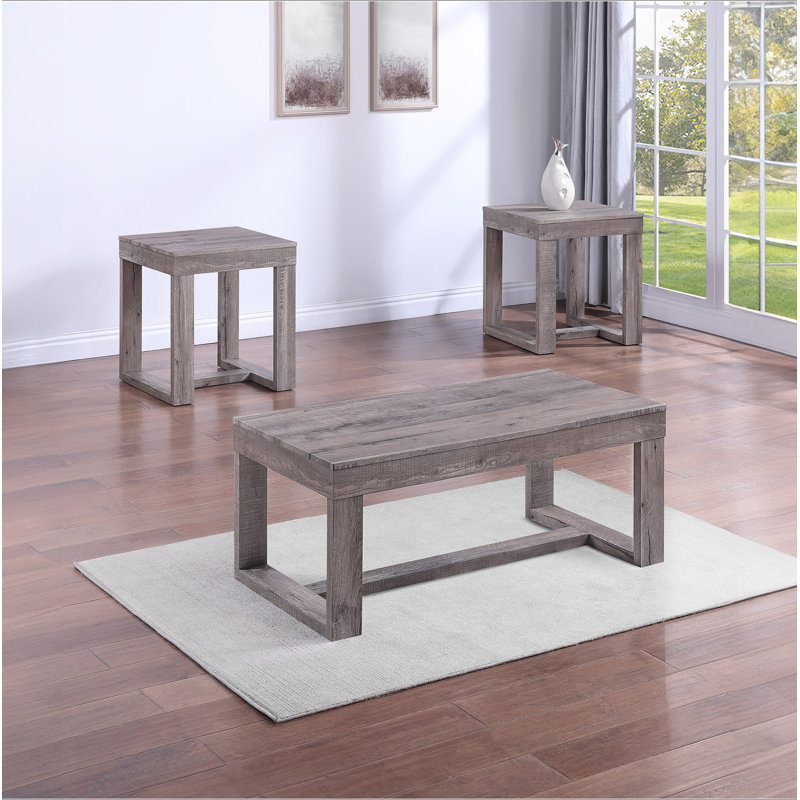 Table basse contemporaine 1 pièce Rustic Brown Grey Tan Tan Finish Furniture