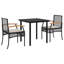 Latitude Run® 3 Piece Patio Dining Set With Cushions Grey Poly Rattan-1264867917-1264867922