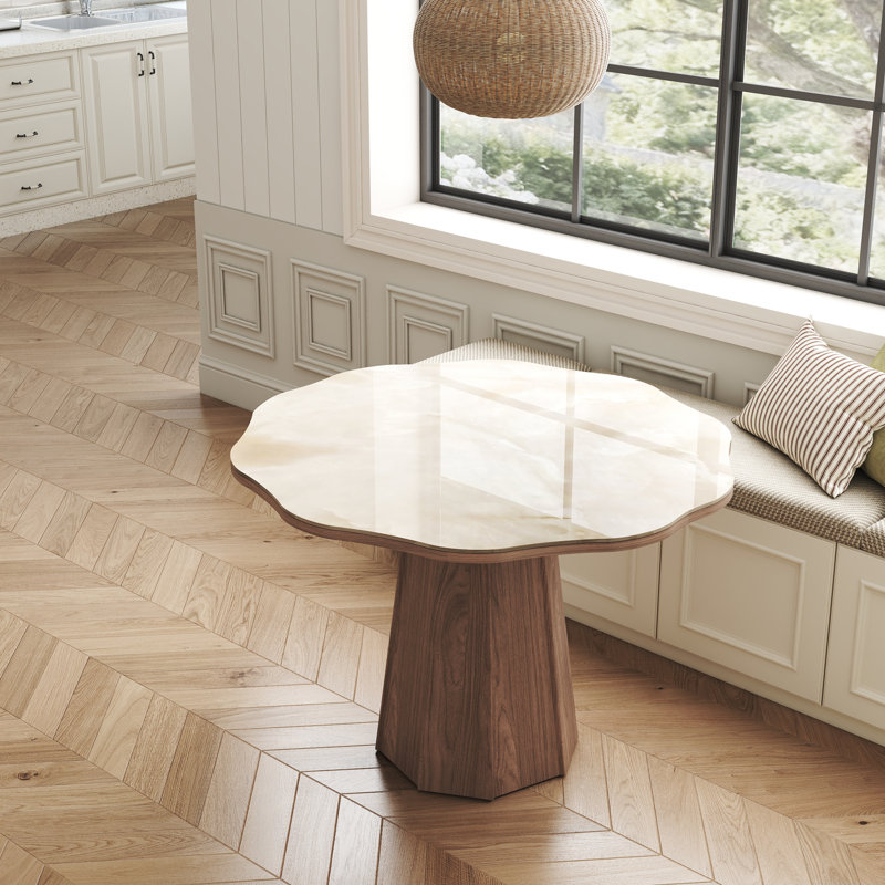 Table de salle à manger Modern Modern, Style onyx crémeux
