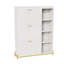 Range-chaussures avec 3 tiroirs rabattables et tablettes ouvertes, armoire de rangement pour chaussures moderne et étroite, étagère à chaussures étroite-114198406