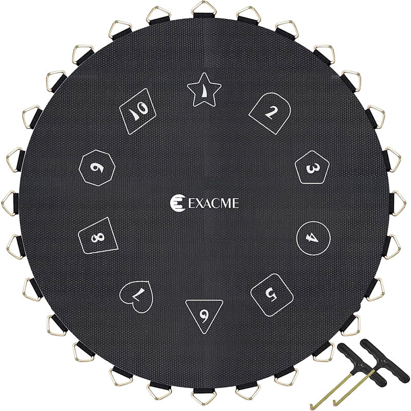 Tapis de saut de trampoline 10,4 po avec 72 anneaux en V