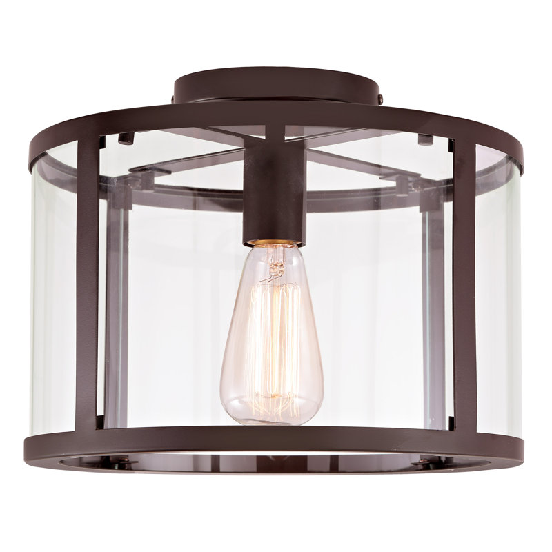 Evan Glass Semi Flush Mount, Oil Rubbed Bronze