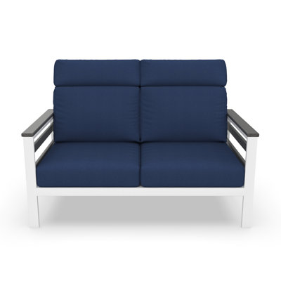 Townsend Metal Outdoor Loveseat With Sunbrella Cushion by Birch Lane