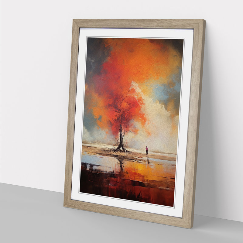 Landscape Gestural No.2 - Framed Print, Oak, 34cm H x 25cm W x 2cm D
