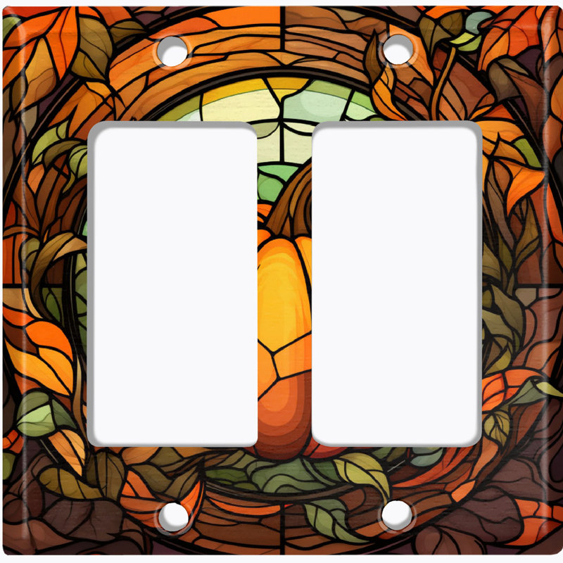 Plaque d'interrupteur en métal (prise de citrouille d'Halloween festive)