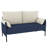 53.25" W Modern Fabric Upholstered Loveseat With Black Metal Legs-319679069