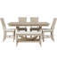 Ensemble de table de salle à manger en bois 6 pièces, ensemble de table de cuisine avec un banc et 4 chaises