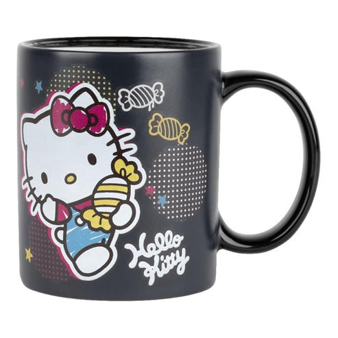 Ceramic Coffee Mug, Black Hello Kitty Candies