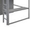Lit mezzanine en bois avec garde-robe intégré, bureau, tablettes de rangement et tiroirs-756882725