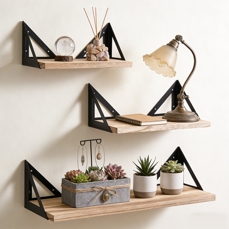 Osbourn 3 -Piece Triangle Floating Shelf
