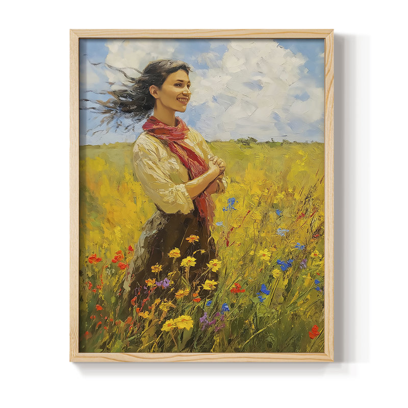 Reproduction encadrée WOMEN Series CCLxxxxi - bois massif, H 21 po x l 17 po, Naturel
