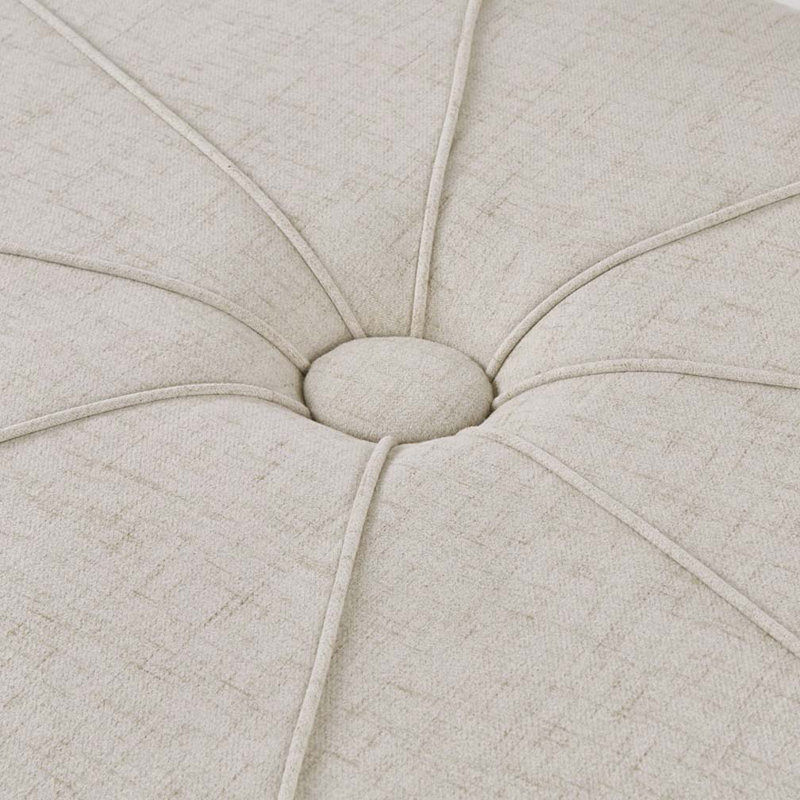 Repose-pieds avec rangement, grand repose-pieds en tissu polyester pour salon, Crème, crème