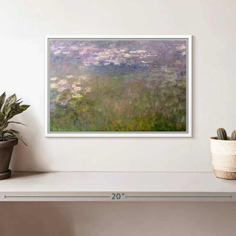 Nymphéas VI, Cadre flottant blanc, 13 po x 9 po