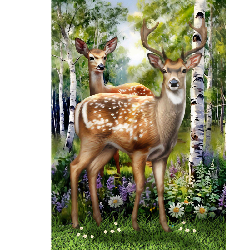 Cerf dans le drapeau de la maison de la forêt