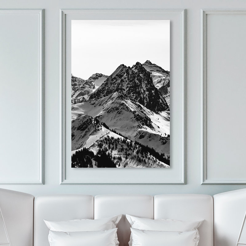 " Up The Mountain Snowy Mountains ", 54" H x 36" W, Wrapped Canvas