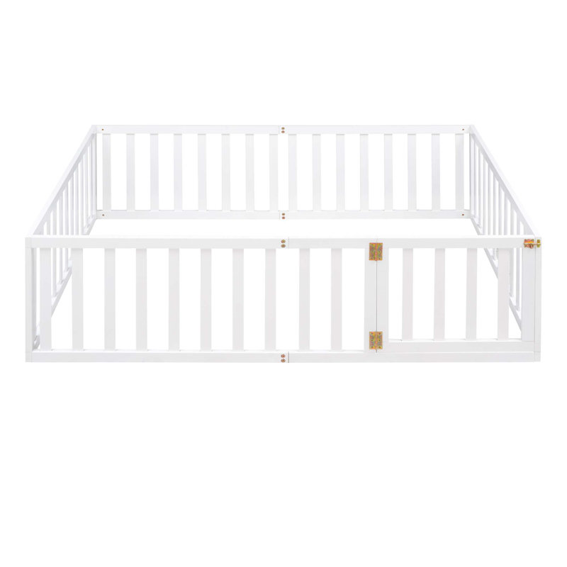 Wood Daybed Frame With Fence, Full/Double, White