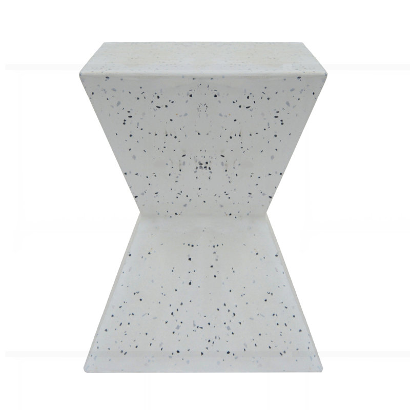 Concrete Outdoor Side Table with Prismatic Design