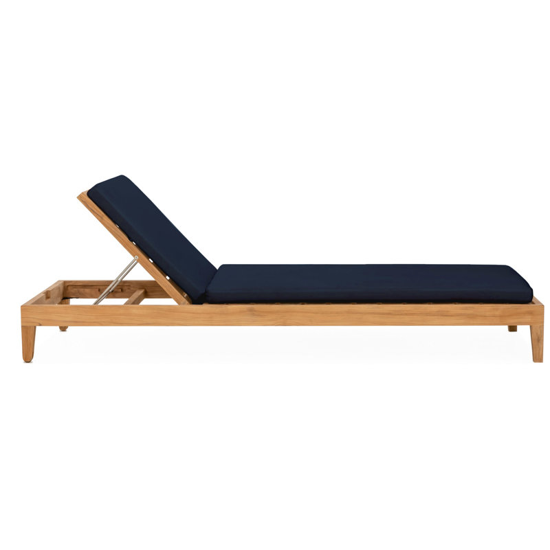 Classic Teak Chaise Lounge - Indigo, Indigo