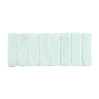 Tapis de salle de bain 24 po x 58 po, 100% Macro-filé, rayé, doux, teint, antidérapant, lavable à la machine, 24 po x 58 po, fondu