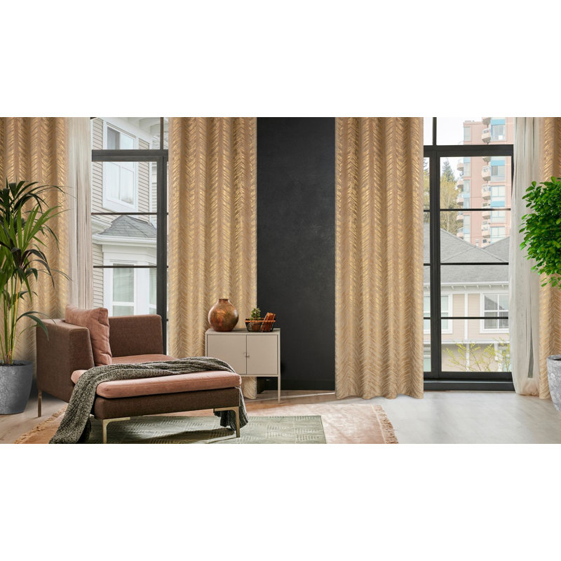 Adelya Blackout Curtain, Dark Beige