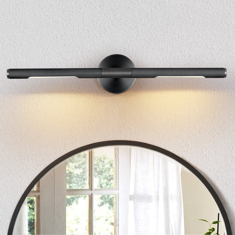 30" Dimmable Wall Mounted 360° Rotatable Picture Light, Matte Black