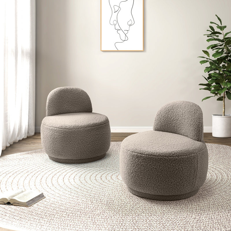 Cesilio 26'' Wide Morden Polyester Side Chair, Gray Polyester