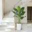 Arbre de sol artificiel 6 pi avec jardinier blanc 6 pi avec 9 feuilles réalistes-1392653259