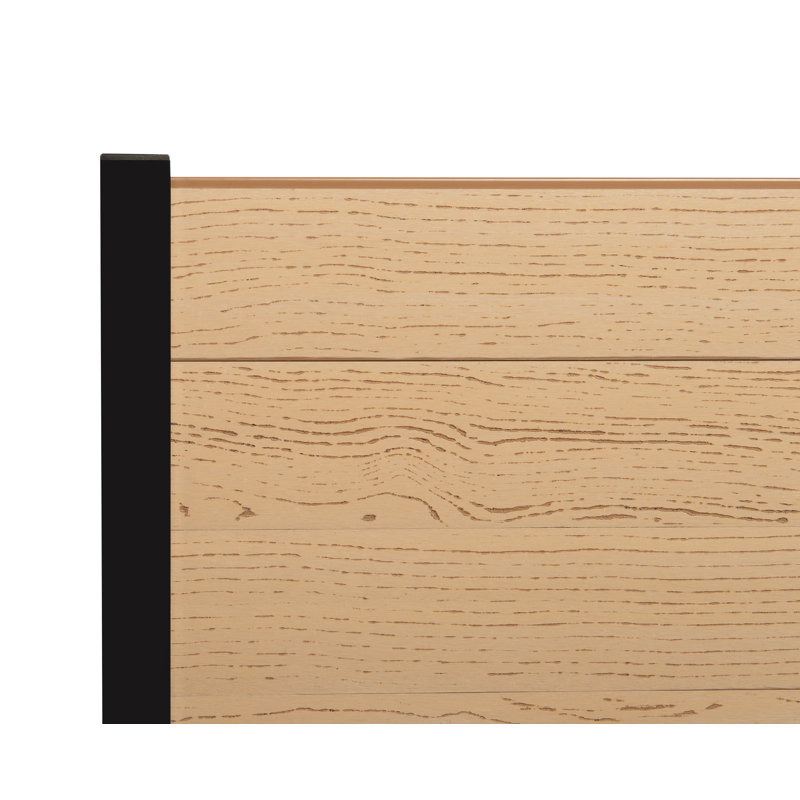Cedar Color Vinyl Privacy Screen with No-Dig Installation