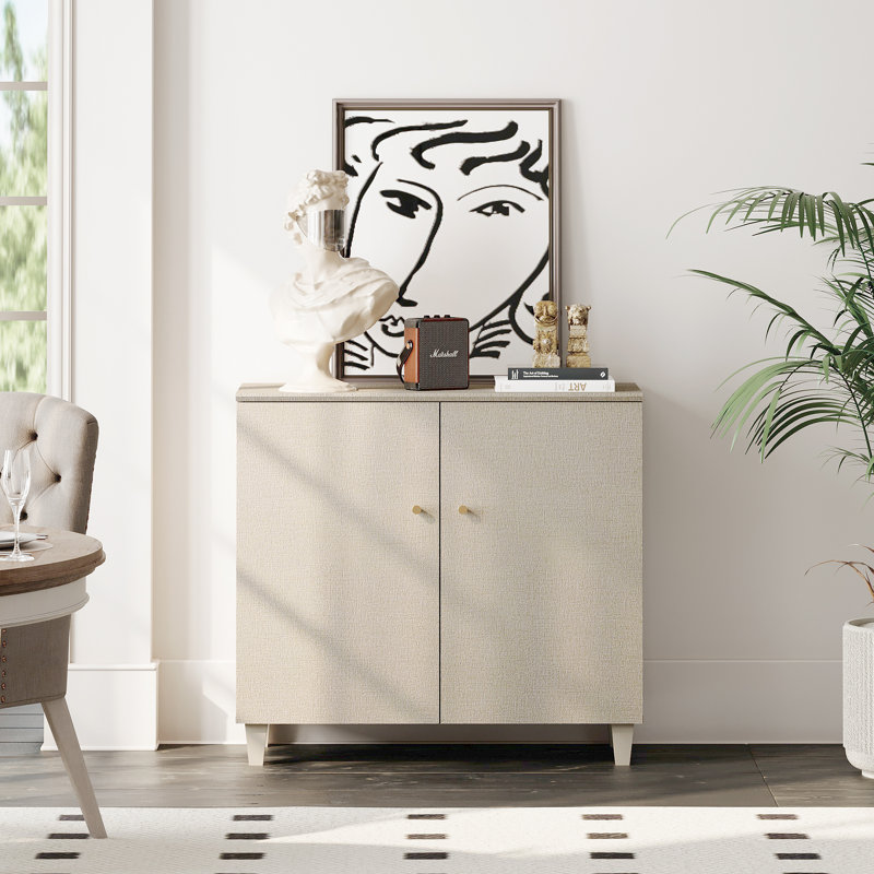 Buffet avec tablettes et portes Modern Modern, Beige