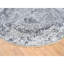 Tapis oriental rond 7 pi 10 po x 7 pi 10 po gris argenté avec motif persan effacé en laine et soie pure noué à la main