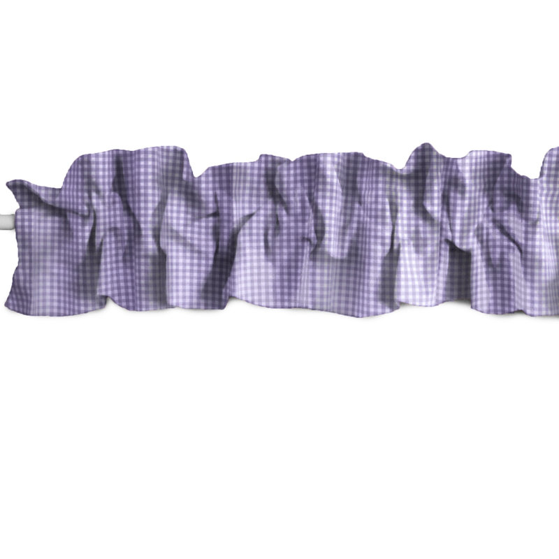 Cantonnière à carreaux Gingham, L 120 po x L 9 po, Lavande