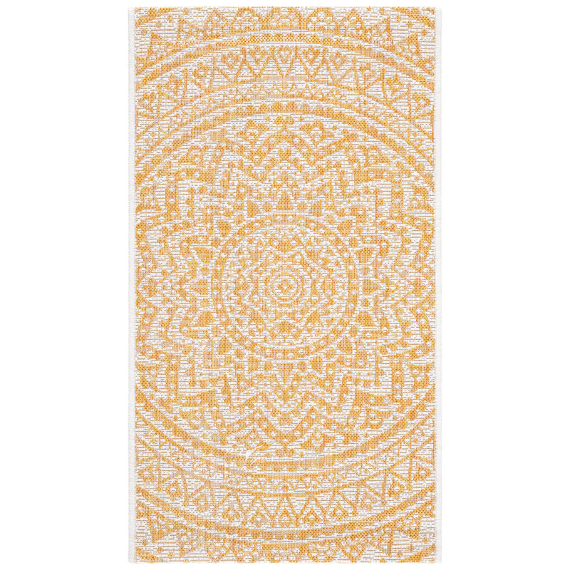 Tapis intérieur / extérieur Jordon 8734 ivoire / doré, Rectangle 2 pi x 3 pi 7 po
