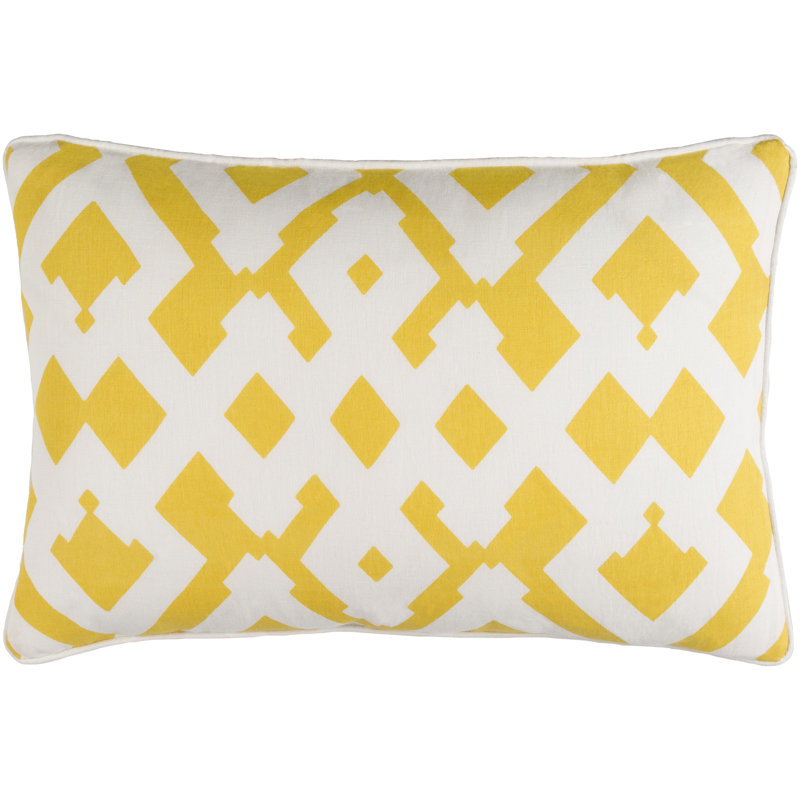 Zig Zag Pillow Cover, Saffron/Cream