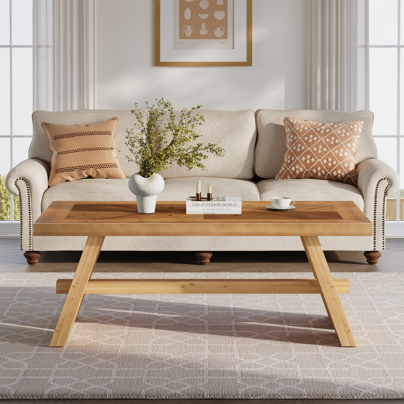 47.24" Solid Wood Rectangle Coffee Table