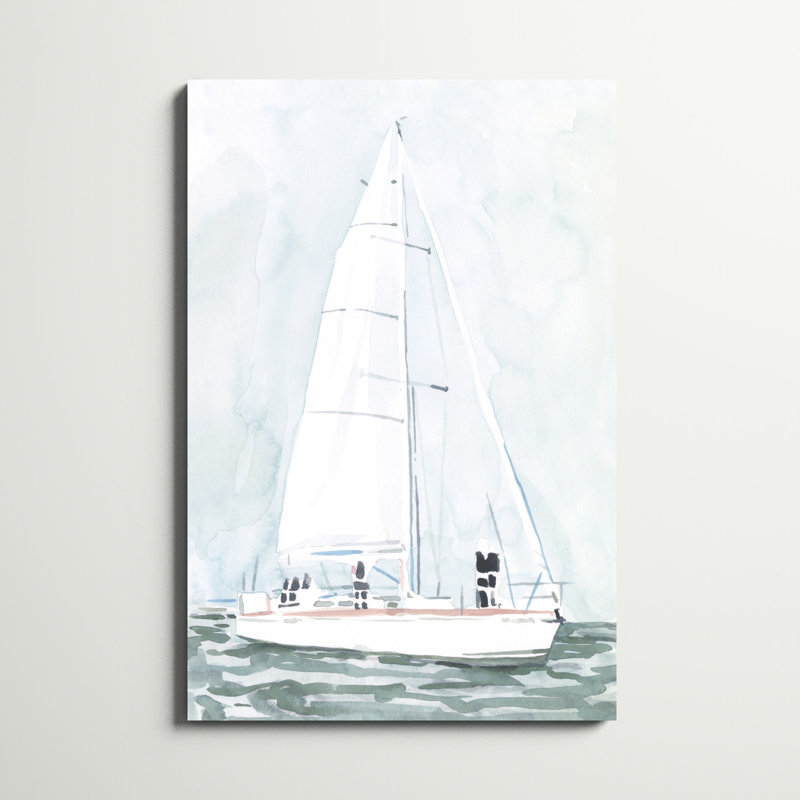 Doux voilier III, peinture sur toile, H 48 po x l 32 po