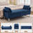 66"W Upholstered Teddy Bedroom Storage Bench End of Bed King Size with Gold Legs,Curverd Armrest and 2 Pillows -1313504611