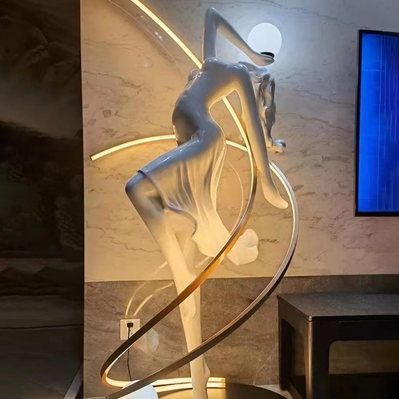 Lampe sur pied de chambre moderne en résine