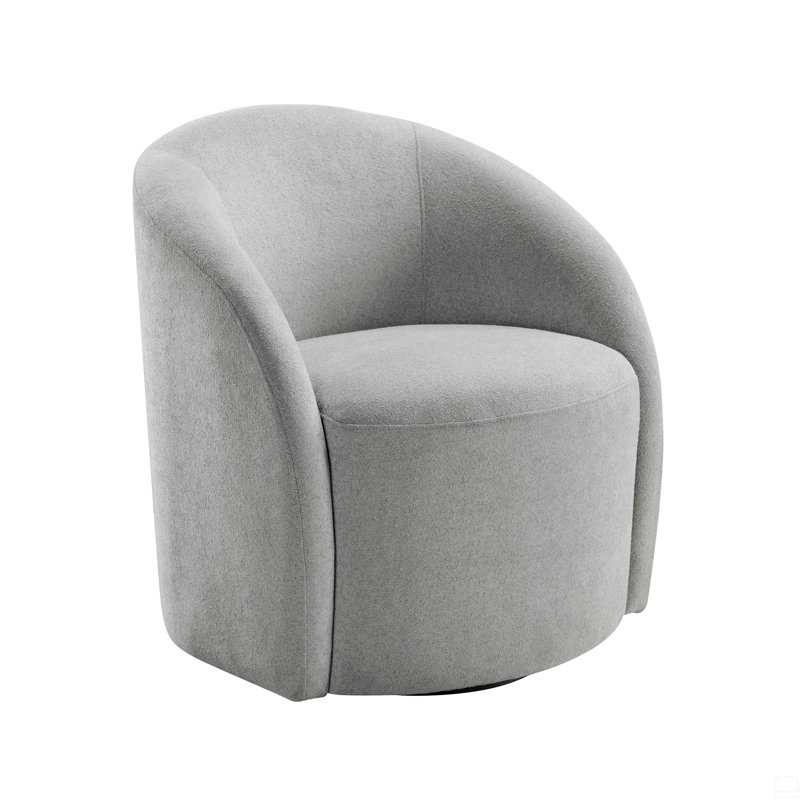 Fauteuil demi-tonneau pivotant 1 pièce Boucle, Gris clair
