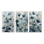 3 pièces sur toile - Feuillage bleu et fleurs-411544873-411544883
