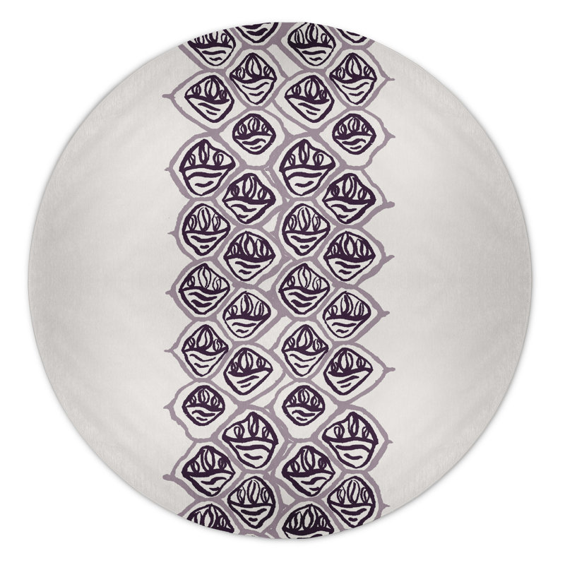 Safari Chenille Geometric Indoor Rug, Round 5'