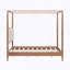 Structure de lit à baldaquin en bois massif de taille moyenne Mid-Century avec tête de lit tapissier Boucle-133233701-133233703