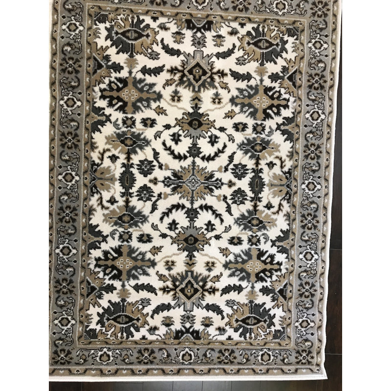 Brun/blanc Touffeté à la main Tapis décoratif, Rectangle 8 pi x 11 pi