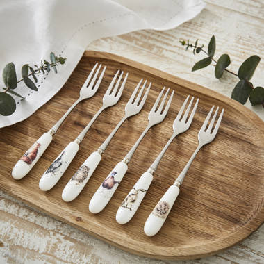 Viners Select 4-Piece 18.0 Gray Pastry Fork Set