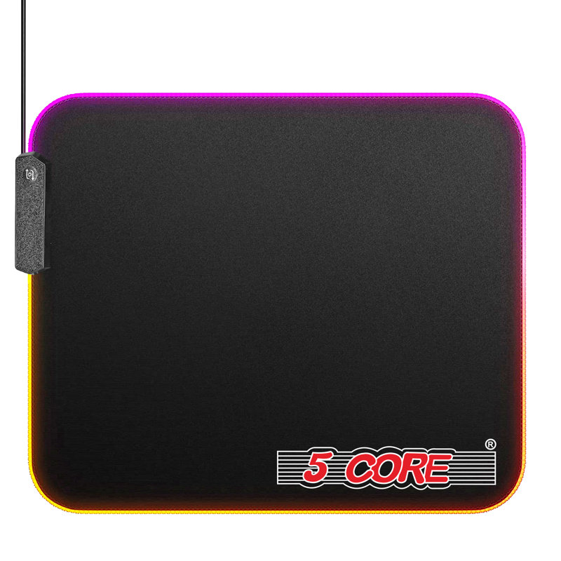 Tapis de souris d'ordinateur à 5 brins RVB avec base en caoutchouc antidérapante