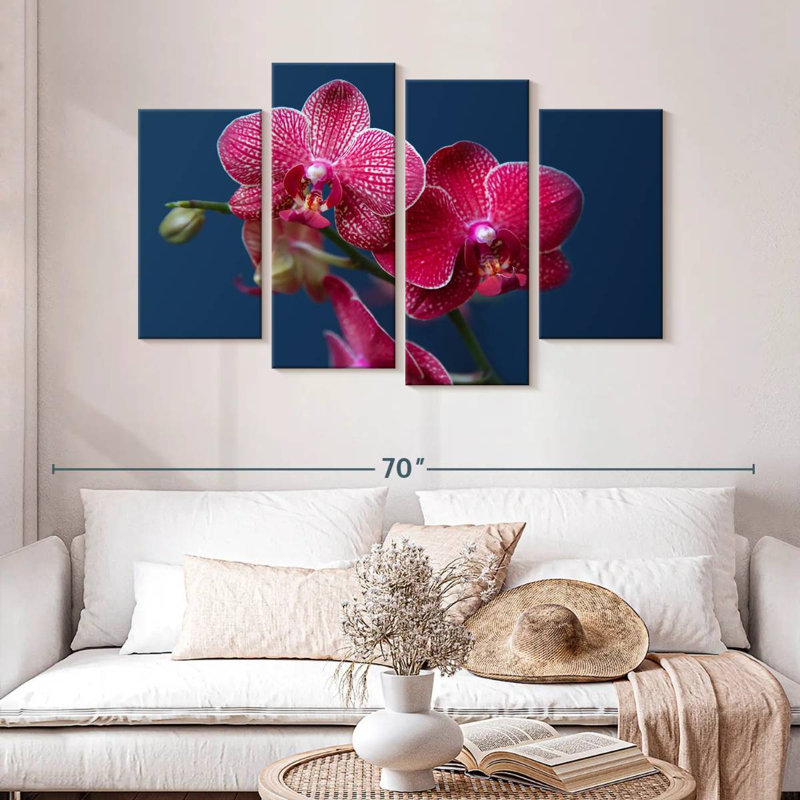 Fleur d'orchidée Harnek Magenta, H 32 po x l 52 po