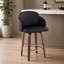 Ensemble de tabourets de bar contemporains en noyer avec repose-pieds en similicuir et chromé-1087436376-1087436383