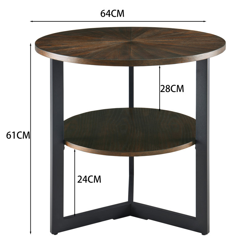 Huckle Frame End Table, Rustic Brown