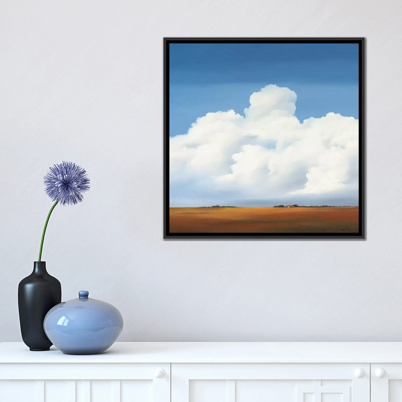«Clouds II», reproduction sur toile, H 18 po x l 18 po x P 1,5 po, Toile avec cadre flottant noir, Pas de tapis
